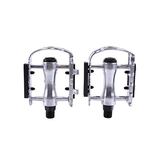 Buachois Bike Pedal 1 Pair Aluminium Alloy Lightweight Bicycle Pedal Platform Pedal for Travel Road Mountain Cycling (Sliver)