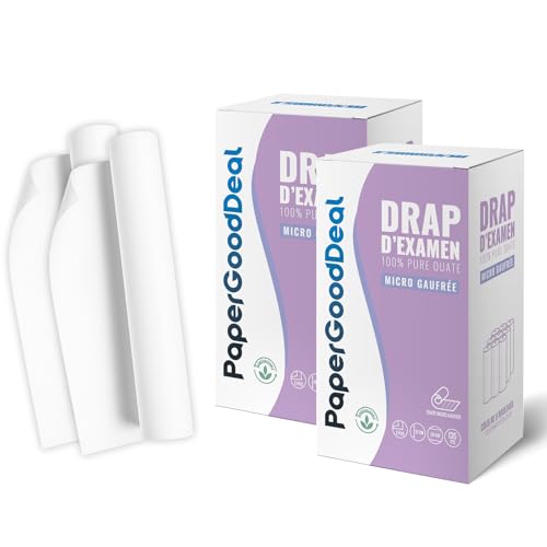 PAPERGOODDEAL - 18 Rolls Large Width 70 cm x 35 cm Micro Embossed Examination Sheet 100% Pure Cotton 135 Fts Hygienic Sheet for Medical Aesthetics Gynecology Pediatrics Therapy Comfort Professional Quality