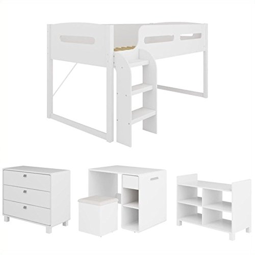 Corliving Madison Loft Bed, Single/Twin, Snow White #TOP1