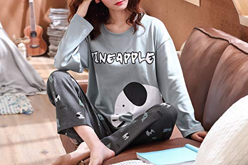 Vopmocld Big Girls Cute Cats 2 Piece Lovely Cotton Pajamas Set Winter Sleepwear Loungewear