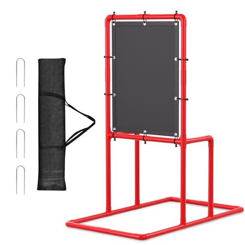 Baseball Strike Zone Target for Plastic Balls Compatible with Wiffle Ball and Blitzball Pitching Training Strike Zone Target Set Up and Assemble Easily (Large Red)