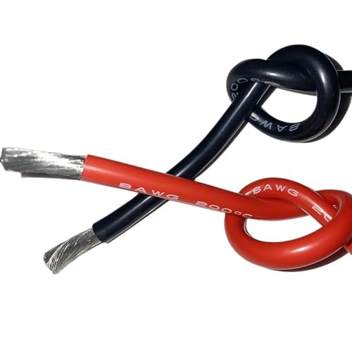 Outdoor Extension 12AWG 30AWG Flexible Stranded Copper Silicone Wire 1 Meter Black and 1 Meter Red Electrical Cables Solar sheathed(Color:20awg)