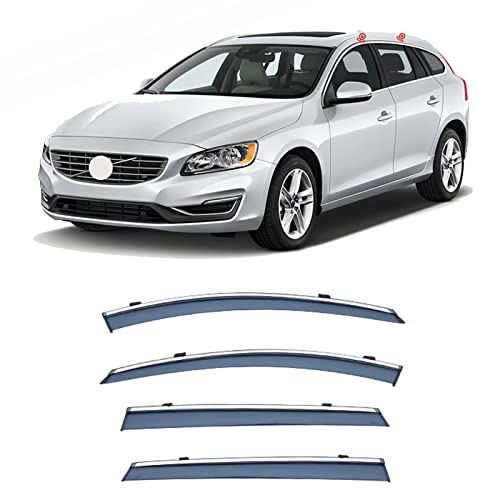 ボルボ V60 2011-2017 サイドドアバイザー サイドバイザー 換気 車用 日除け 雨除け バイザー ドアバイザー カスタムパーツ ドレスアップ 外装 装飾 保護 専用設計 4PCS