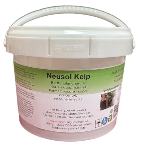 Neusol Kelp – Bioestimulante Natural en Base a Algas Marinas y Micronutrientes | Favorece el Crecimiento, Vitalidad y Resistencia de Plantas en Macetas, Jardines y Huertos | Ecológico y Seguro - 450g
