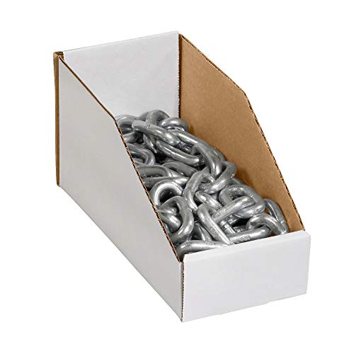 Image of Boxes Fast BFBINMT512 Open Top Bin Boxes, 5 inch x 12 inch x 4-1 /2 inch, White (Pack of 50)