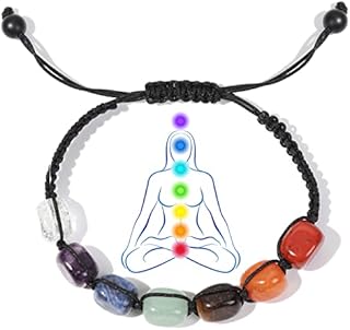 7 Chakra Healing Crystal Bracelet Natural Gemstones Beaded Braided Bracelet Adjustable Anxiety Bracelet for Women Man Reiki Chakras Yoga Energy Meditation Jewellery Gifts
