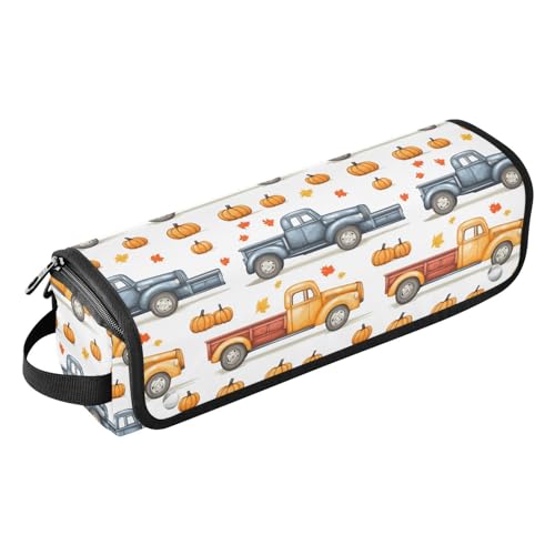 Bolsa organizadora portátil para herramientas de cabello con diseño de camiones y calabazas, resistente al calor, para planchas, rizadores y accesorios de cuidado capilar miniatura 1