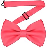 alsat Men's Bow Ties - Pre Tied Bowtie for Men Women Boys - Mens Adjustable Bow Ties for Formal Wear, Coral Pink, One Size