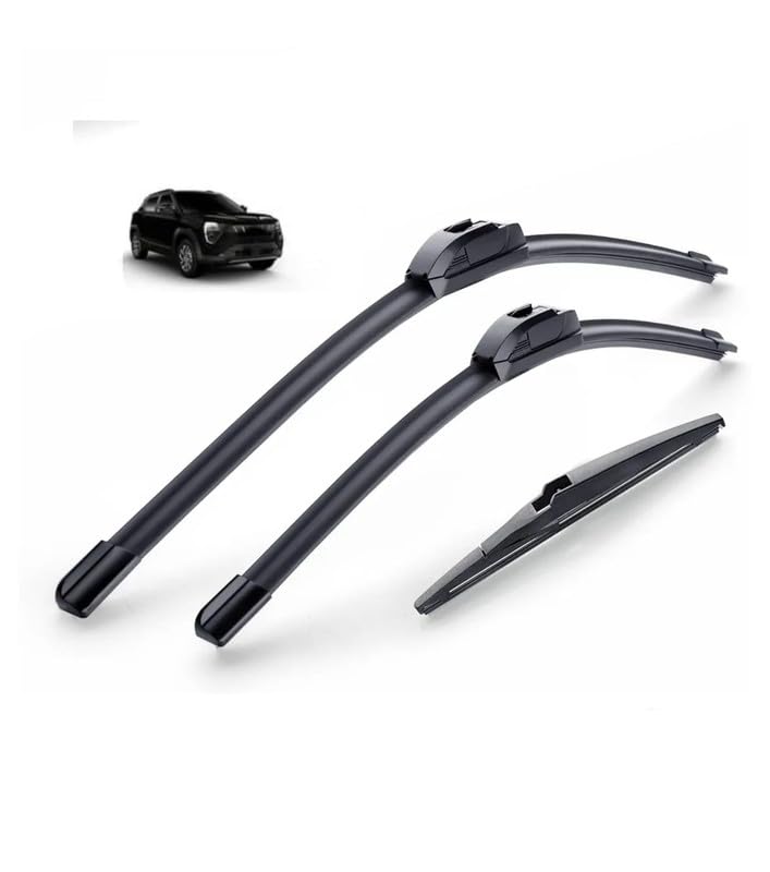 Image of AWB 24 inch+16 inch Frameless /Soft Wiper Blades with 10 inch Rear Specific Wiper Blade Replacement Set for Mahindra 3xo(Set of 3)