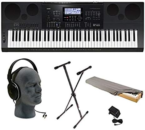 Casio WK-7600 76-Key Premium Keyboard Pack with Audio-Technica ATH-T200 Headphones , Power Supply, Stand and Dust Cover
