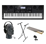 Casio WK-7600 76-Key Premium Keyboard Pack with Audio-Technica ATH-T200 Headphones, Power Supply, Stand and Dust Cover