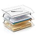 Acrimet Facility 3 Tier Letter Tray Side Load Plastic Desktop File Organizer (Clear Crystal Color)