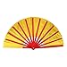 EVTSCAN Tai Chi Martial Arts Kung Fu Bamboo Silk Fan Right Hand Wushu Dance Pratice Training (Gold)