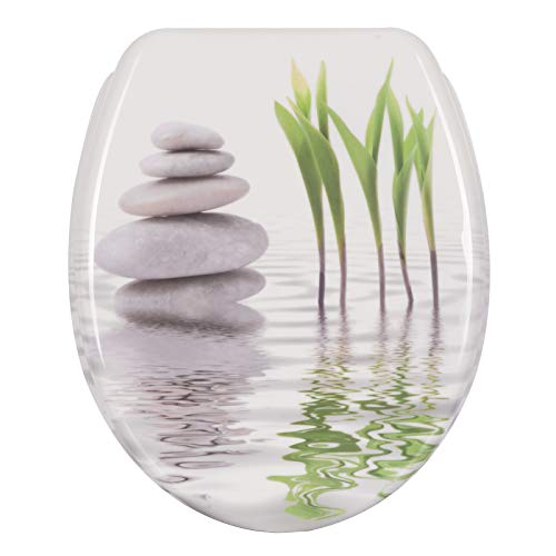 WOLTU Soft Close Toilet Seat, Toilet Seats with Adjustable Hinge, Toilet Lid Loo Cover for Family Bathroom with Assemble Fixtures, Duroplast