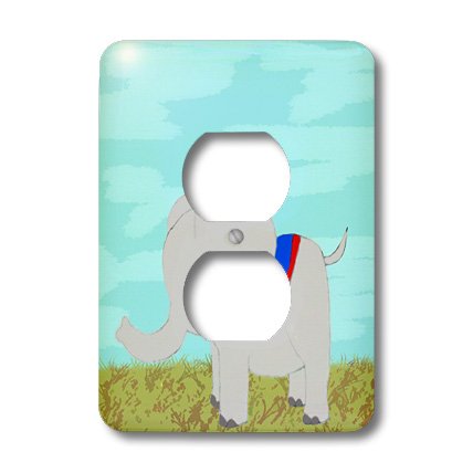 Couverture de prise bébé éléphant plaque murale double pour chambre - 3