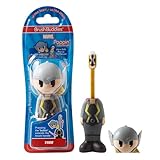Brush Buddies Marvel Thor Kids Toothbrush, Soft Rounded Bristles, Poppin' Fun Superhero Toothbrush Cover