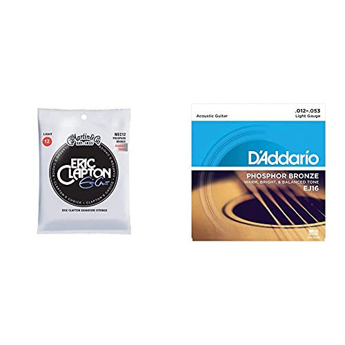 MARTIN Cordes Clapton phosphore bronze Light & D’Addario EJ16 Cordes en bronze phosphoreux pour guitare acoustique Léger… - Les Beatles, Paul McCartney, John Lennon, RIngo Starr, George Harrison MARTIN Cordes Clapton phosphore bronze Light & D'Addario EJ16 Cordes en bronze phosphoreux pour guitare acoustique Léger…