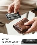 Lamicall RFID-Blocking Minimalist Wallets for Men, 15-20 Cards Large-Capacity Card Holder with Money Clip & Cash Strap, Scratch Resistant Slim Metal Wallet, Portefeuille Pour Homme, Gift for Mom