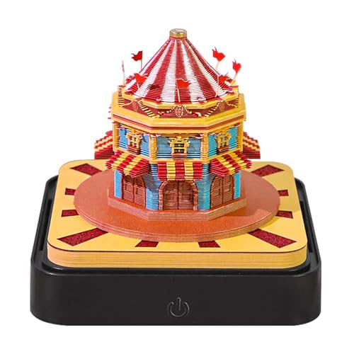 Calendrier 2026 bloc-notes 3D cirque en papier sculpté avec lumière LED