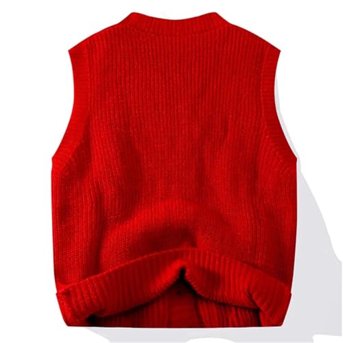 Men’S Striped Knit Sweater Vest Casual Slim Fit V-Neck Sleeveless Button Down Cardigan Waistcoat White4