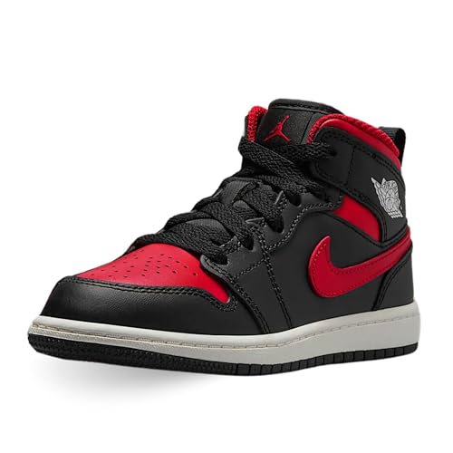 Nike Zapatos Air Jordan 1 Mid (PS) Código DQ8424-067 Negro, Negro Rojo Blanco, 29.5 EU Nike Zapatos Air Jordan 1 Mid (PS) Código DQ8424-067 Negro, Negro Rojo Blanco, 29.5 EU