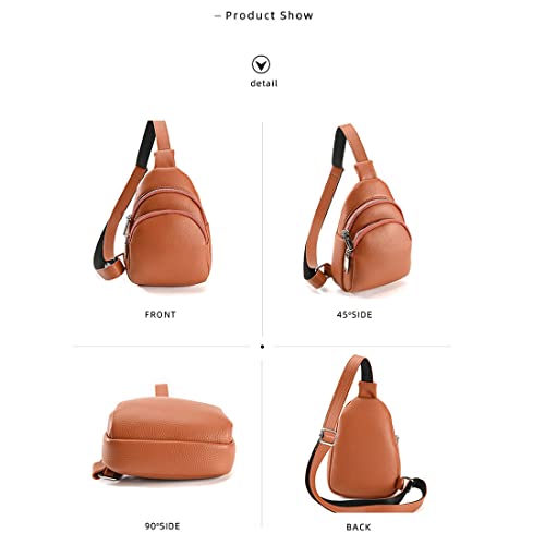 DYJ Sling Bag for Women,Lightweight Shoulder Chest Multi-Pocket Pack Bag, Leather Travel Purse and Gifts4