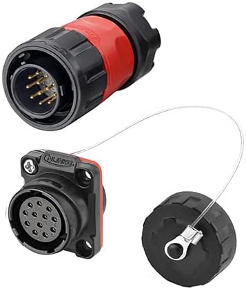 CNLINKO 12 Pin Power Industrial Circular Connector, Male Plug & Female Panel Mount Receptacles Socket Jack, Outdoor Waterproof IP67, AC DC