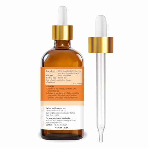 Image of Crysalis Myrrh Oil 100 ml (3.38 fl oz) - Steam Distilled Resinous Aromatic Oil for Natural Perfumery, Meditation Diffusion & Oral Care Formulations