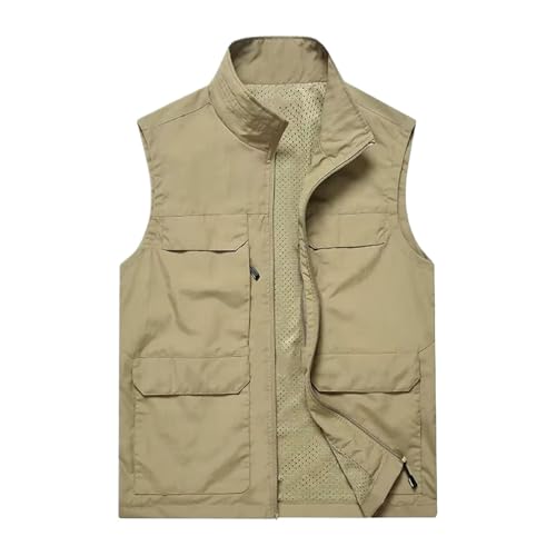 Gilet pour homme avec poches multiples rangement veste sans manche