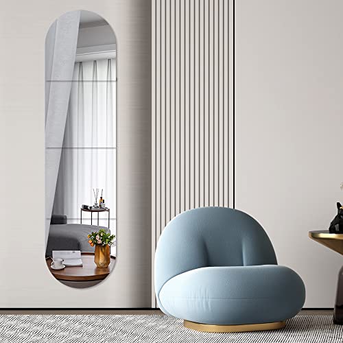 Mcleulla 48" Full Body Mirrors For Walls, 12X12 4Pcs Acrylic Plexiglass Mirror Wall-Mounted Full Length Frameless Mirror Makeup Large Long Mirror Home Workout Gym Mirror Floor Tile (Acrylic A) #TOP7
