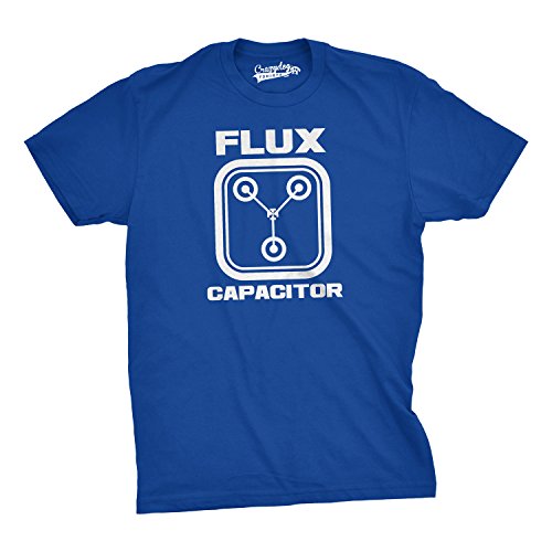 Flux Capacitor T Shirt Funny Vintage Retro 80s Movie T Shirts for Men Funny T Shirts Vintage Apparel for Men Cool Movie Short Sleeve Novelty Tees for Guys Royal - L