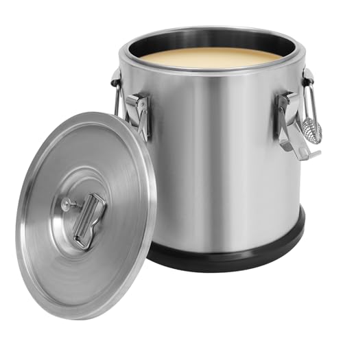 panfudongk Recipiente térmico, barril de acero inoxidable, bidón de agua, recipiente para comida, bebidas, 12 L, forma redonda, con tapa y asas de transporte, para camping, buffet, escuela, cantina