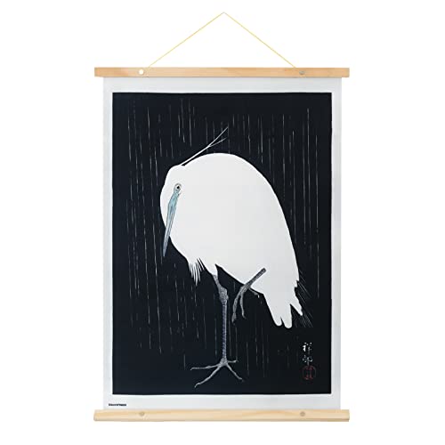 Kokonote Banderola Egret In The Rain - Póster Tela Egret 53X71Cm - Cuadro Tela Pared/Decoración Pared Garza Bajo La Lluvia - Póster Egret In The Rain