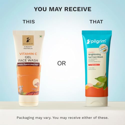 Image of Pilgrim Australian Vitamin C Gel Face Wash for Glowing Skin with Kakadu Plum & Niacinamide | Tan Removal, Brightens & Reduces Pigmentation, Gentle Exfoliation | All SKin Type | 100 ml
