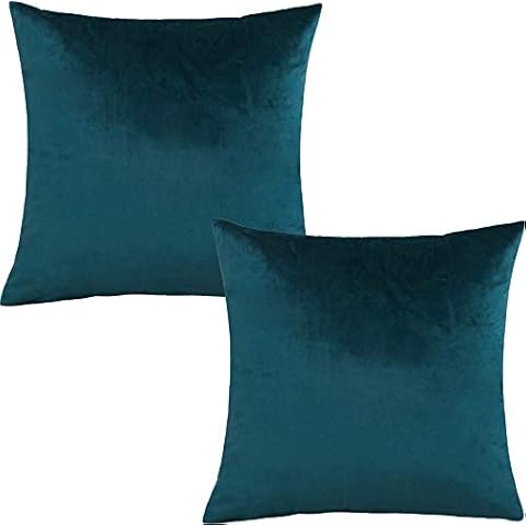 Tennove Cushion Covers 55x55cm Soft Solid Velvet Throw Pillow Covers Pack of 2 Decorative Pillowcases Square Cushion Cases Protectors for Sofa Bed Couch Bench Cover