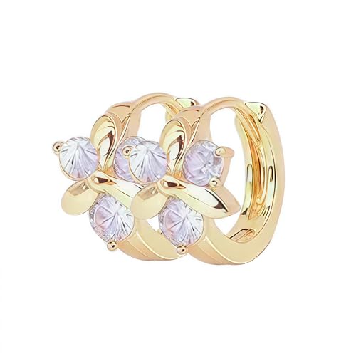 18K Gold Hoop Earrings for Women, Hypoallergenic Gold Plated Hoops, Lightweight Small Gold Plated Earrings for Sensitive Ears, Gold Jewelry Gifts for Women (Gold-6pcs-White) - Image 6