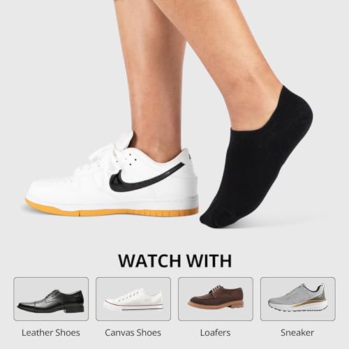 Heatuff No Show Socks Men Low Cut Ankle Short Cotton Casual Invisible Non Slip Socks (6/8 Pairs)2