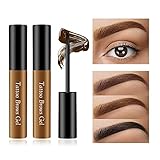 LOKFAR 2 Pcs Peel Off Tattoo Eyebrow Gel - Natural Eye Brow Gel Long-Lasting Waterproof Eyebrow Tattoo Peel Off for All Types of Eye Brows Makeup (Light Brown)