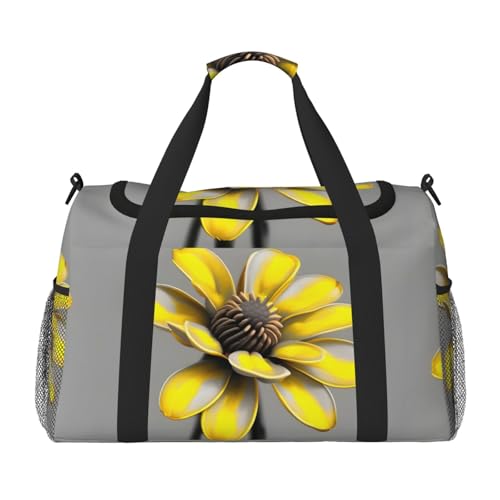 Sac de sport floral jaune noir One Size pour vos activités de fitness