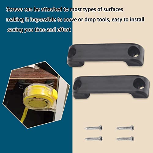 8 Pack Universal Tool Tape Measure Holder For Tape Measures, Power Tool, Tool Hanger Storage Base - Fits Walls, Workbenches, Toolboxes, Trailers, Garages, Workshops (Black) #TOP2