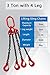 Chain Sling 2/5Inch X 5 Ft 6614lb 4 Leg with Sling Hooks and Adjusters Grade 80Alloy Steel Engine Chain Hoist Lifts【3 Ton】