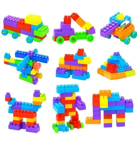 Image of ENVOLO MART Plastic Building Blocks for Kids Building Blocks Toy for Kids Puzzle Games for Kid,Toys for Children Educational & Learning Toy for Kid,Girls & Boys 60 Pieces