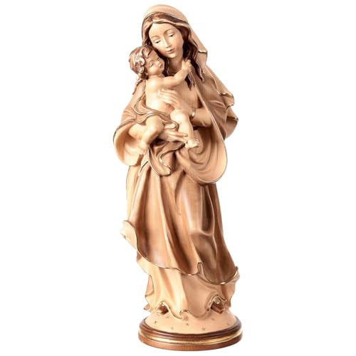 Our Lady of Peace in Wood Valgardena Burnished in 3 Colours, 41 cm (16.15 inc.)