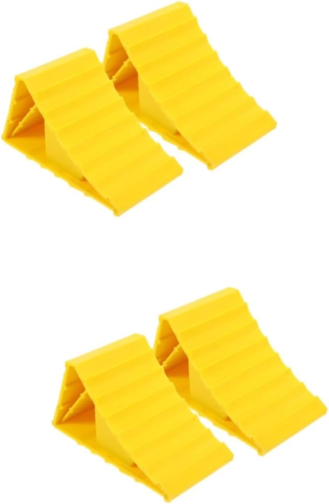 GARVALON 4 Pcs Wheel Stop Heavy Duty Wheel Chocks Wheel Chocks for Travel Trailers Trailer Parts Wheel Chocks for Motorhomes Rv Wheel Chocks Wheel Chocks Chocks