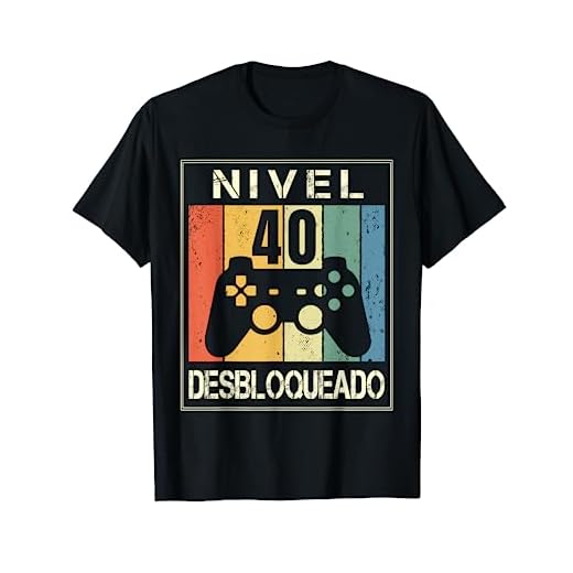 Nivel 40 Desbloqueado Gamer 40 Años 1981 Divertido Hombre Camiseta