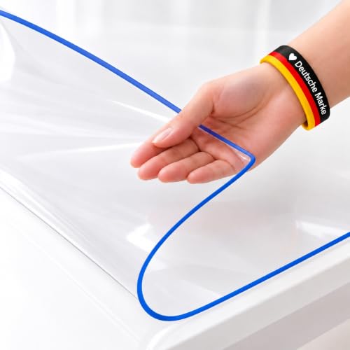 Tischfolie als transparenter Tischschutz, transparente Folien-Tischdecke, Schmutzabweisend, abwischbar und individuell zuschneidbar – 2 mm – Ansicht 1