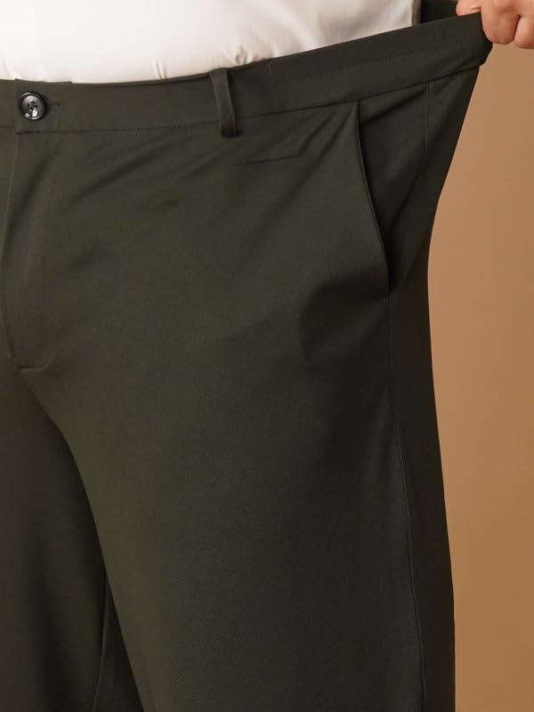 Image of OOMPH! Luxury Lycra Stretchable Formal Pants for Men | Stylish Slim Fit Men's Wear Trousers for Office or Party | Mens Fashion Dress Trouser Pant