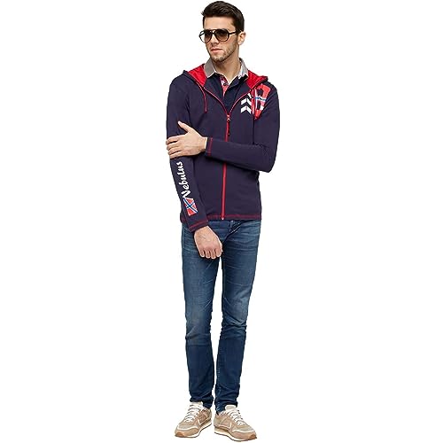 Nebulus Nelo, Felpa Uomo, Blu (Navy/Rosso)