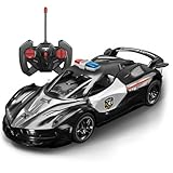 [Daklpiw]レーシングパトカー ラジコンカー 子供向け おもちゃ 車 四輪駆動 男の子女の子5歳 6歳 7歳 小学生 乗り物 車 ミニカー 誕生日 贈り物 プレゼント (（ブラック）2)