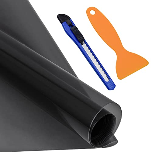 Láminas para Faro, Película de Luz para Automóvil，30 * 200cm Protector Film Autoadhesivo Vinilo Pegatina para Faros de Coche，Luz Trasera， Lámpara Antiniebla (Negro)